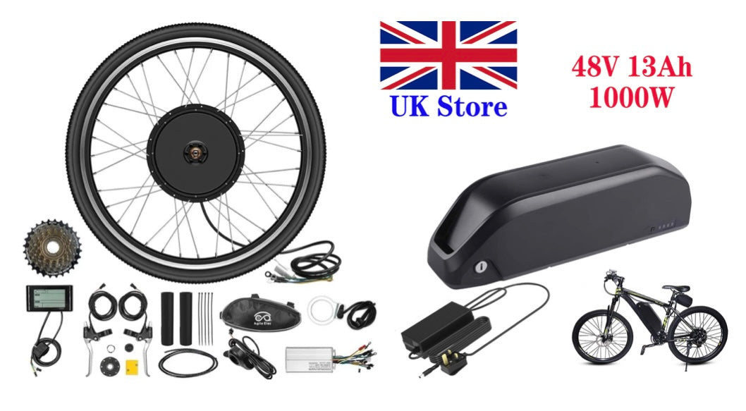 48V 1000W Ebike Conversion Kit Motor and Battery Pack Uk Stock Fast Delivery