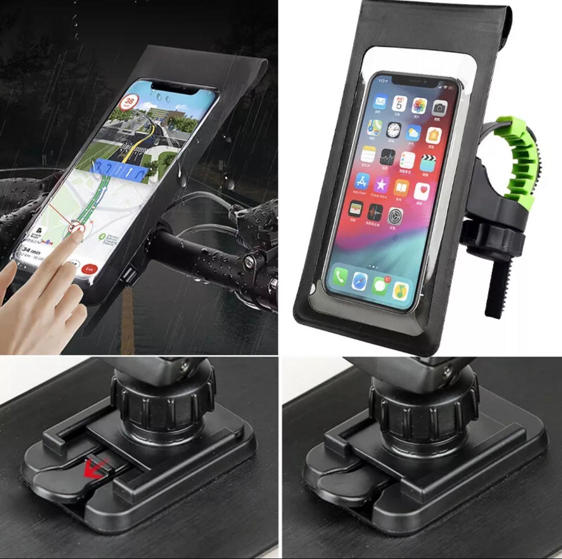 Waterproof Bike Phone Holder 360 Rotation Touchscreen