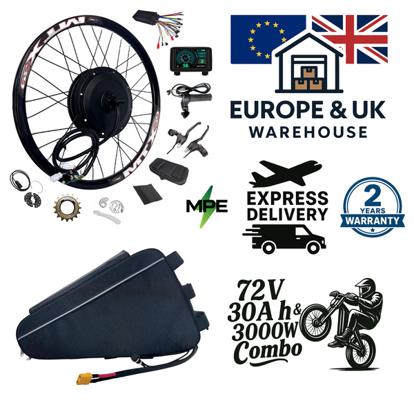 72V 30Ah 3000W MTX Full Ebike Motor Kit Combo FREE Worldwide Delivery (Includes battery)